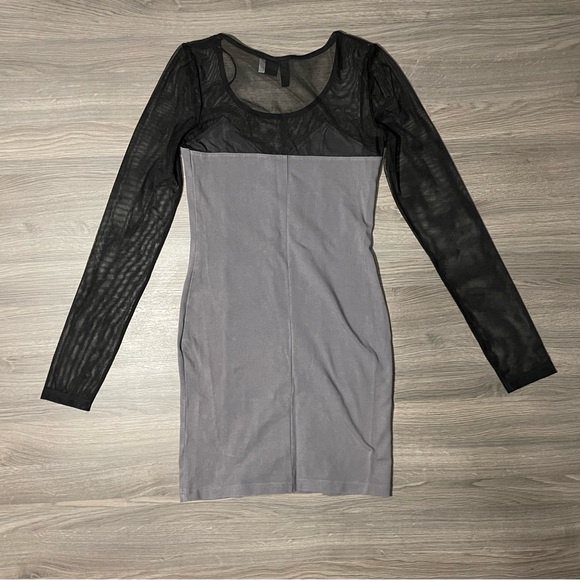 H&M grey mesh bodycon dress - Picture 4 of 4